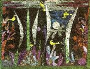 Paul Klee landskap med  gula faglar USA oil painting artist